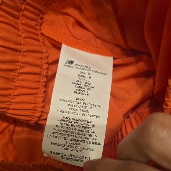 New Balance Women's Vibrant Coral Orange Athletic Shorts, Unlined, Size Medium - Picture 5 of 6